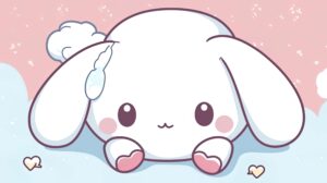 wallpaper of cinnamoroll with a pink and blue background
