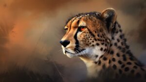 A cheetah wallpaper with safari abstract background