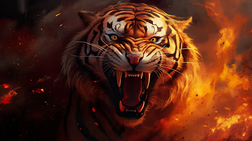 4k Angry Fire Tiger Wallpapers For Free