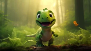 Cute green dinosaur thumbnail