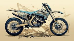 Celebrating the mechanical beauty of an off road machine this wallpaper showcases intricate details of a dirt bike