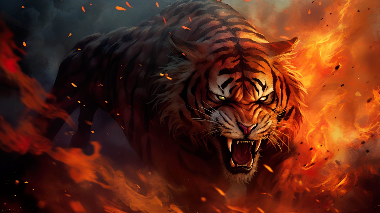 4k Angry Fire Tiger Wallpapers For Free