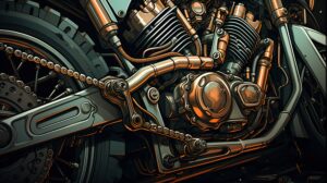 Wallpaper showcasing the intricate details of a dirt bike capturing the mechanical beauty of this off road machine