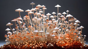 Whimsical pattern of tiny mushrooms, turning your screen into a sweet, nature inspired display