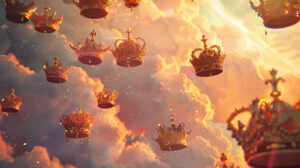 A harmonious and artistic arrangement of crowns cascading gracefully across your screen in the wallpaper titled CrownCascade.jpg