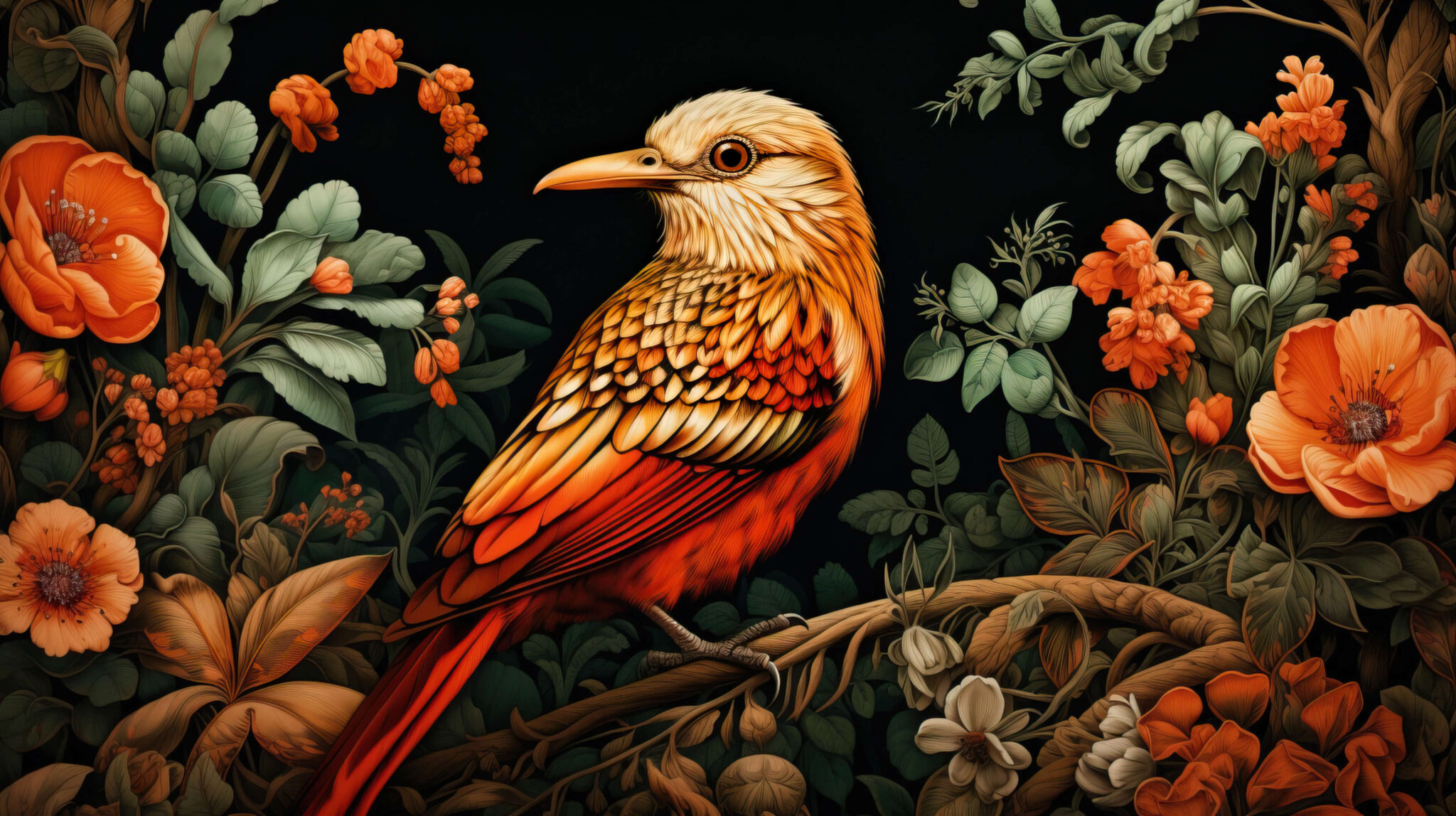 Orange Bird Wallpaper, Free, 4k — free download