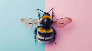 A subtle minimalist bee design set against a soft pastel backdrop radiating an air of simplicity and elegance perfect for wallpapers