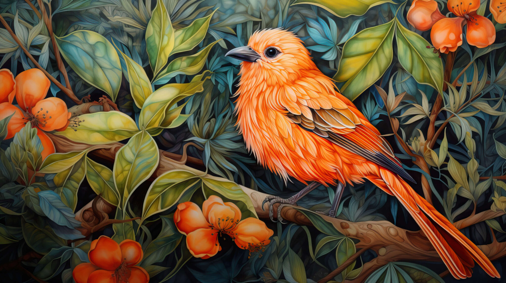 Orange Bird Wallpaper, Free, 4k — free download