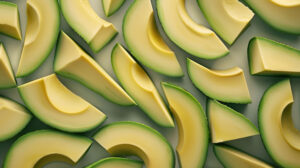 Arranged in a geometric pattern avocado slices bring sophistication to your screen in this wallpaper