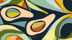 Avocado artwork with bold lines and contrasting colors showcasing a modern aesthetic ideal for wallpapers