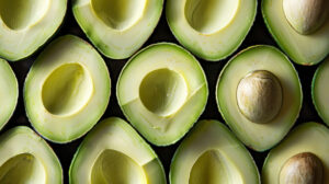 Avocado slices arranged in a geometric pattern, adding a touch of sophistication to your screen