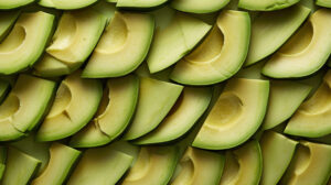 Avocado slices artfully arranged in a geometric pattern adding elegance to your screen wallpaper
