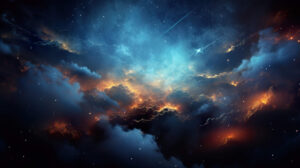 Captivating wallpaper adorned with luminous stars and an ethereal interstellar glow resembling a galaxy in all its mystique