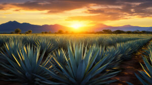 Capturing the resilience of desert plants this Agave field at sunrise wallpaper showcases the beauty of these resilient plants