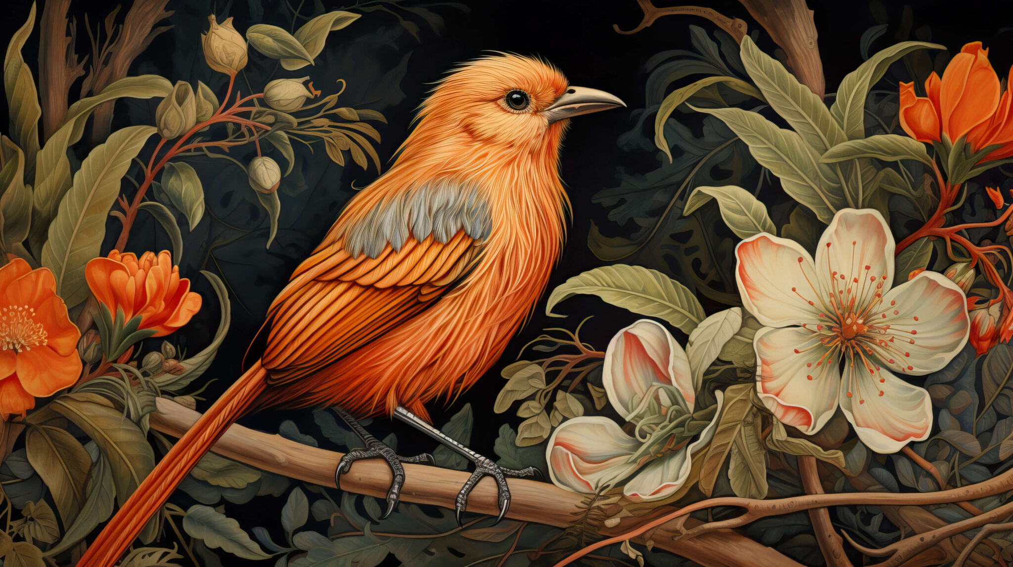 Orange Bird Wallpaper, Free, 4k — free download