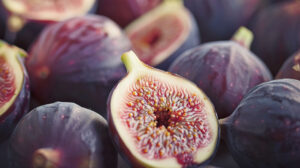 Fresh figs elegantly arranged in a tempting composition are captured in Sliced Bite fig Wallpapers