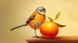 Joyful orange bird with a curious look adding delight to your wallpaper