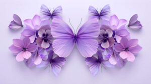 Lavender butterflies in a symmetrical arrangement, adding an aesthetic touch to your screen