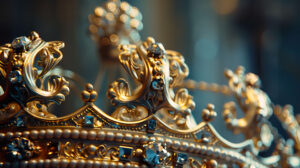 Marvel at the intricate details of a royal crown showcasing its exquisite craftsmanship in Royal Crown Closeup Intricacy Wallpaper.jpg