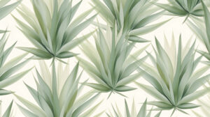 Minimalist agave pattern in soothing green tones, creating a serene and modern wallpaper