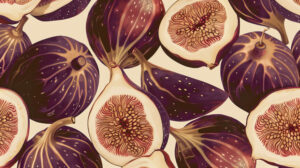 Minimalist fig wallpaper with a focus on the intricate textures and shapes of the fruit