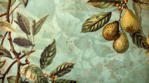 Nostalgic vintage avocado wallpaper featuring faded tones evoking a timeless and sentimental ambiance