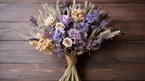 Rustic lavender bouquet with soft purples and calming earth tones a perfect wallpaper choice