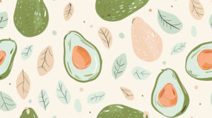 Soft pastel hues and a minimalist avocado pattern combine to create this serene and modern wallpaper. Perfect for a contemporary look