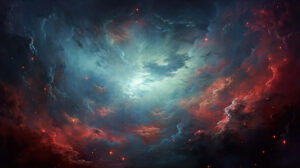 Vibrant wallpaper portraying the cosmic grandeur with nebulas in a galaxy