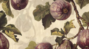 Vintage style fig wallpaper with faded tones, evoking a sense of nostalgia