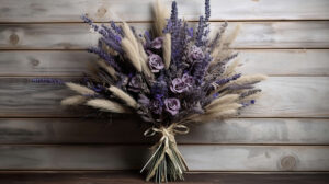 Wallpaper featuring a dried lavender bouquet with soft purples and calming earth tones