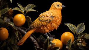 Wallpaper featuring a highly detailed close up of a beautiful orange bird showcasing its natural beauty