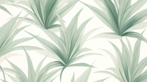 Wallpaper with a calming green color scheme showcases a minimalist agave pattern evoking a serene and modern aesthetic
