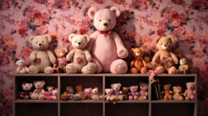 Whimsical teddy bear patterns forming an aesthetically pleasing and playful wallpaper