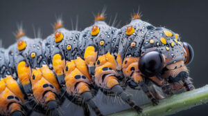 A close up shot of the detailed patterns and structure of a caterpillars body revealing its intriguing design.jpg