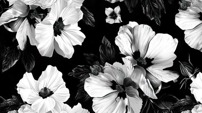 Black White Flower Wallpaper Free 4k Black White Flower Wallpaper Free 4k