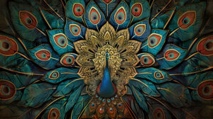 A mesmerizing mandala design featuring peacock feather motifs suggestive of beauty and harmony is captured in the file Peacock Feather Mandala.jpg