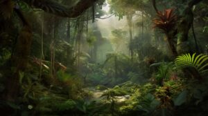 A surreal scene of a dense jungle capturing the intricate beauty of the nature makes for a great wallpaper