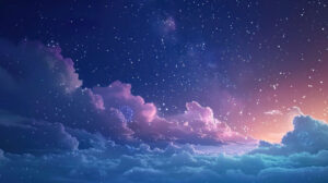 A wallpaper displaying a celestial ombre sky with stars fading into the horizon creating a serene and calming ambiance