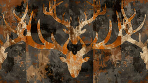 Abstract antler patterns in earthy tones, evoking the rugged elegance of the wilderness