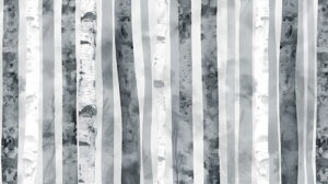 Abstract birchwood tree patterns in shades of gray and white, evoking the tranquility of a peaceful forest