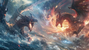 Anime dragons fiercely battling amidst swirling energy in an intense scene captured in Dragons in epic combat surrounded by energy.jpg