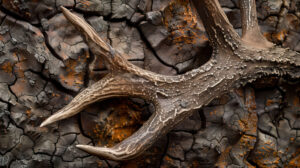 Close up of intricate antler details, showcasing nature's craftsmanship in the wild