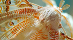 Close up wallpaper featuring the intricate details of a moths wings highlighting the mesmerizing patterns and textures