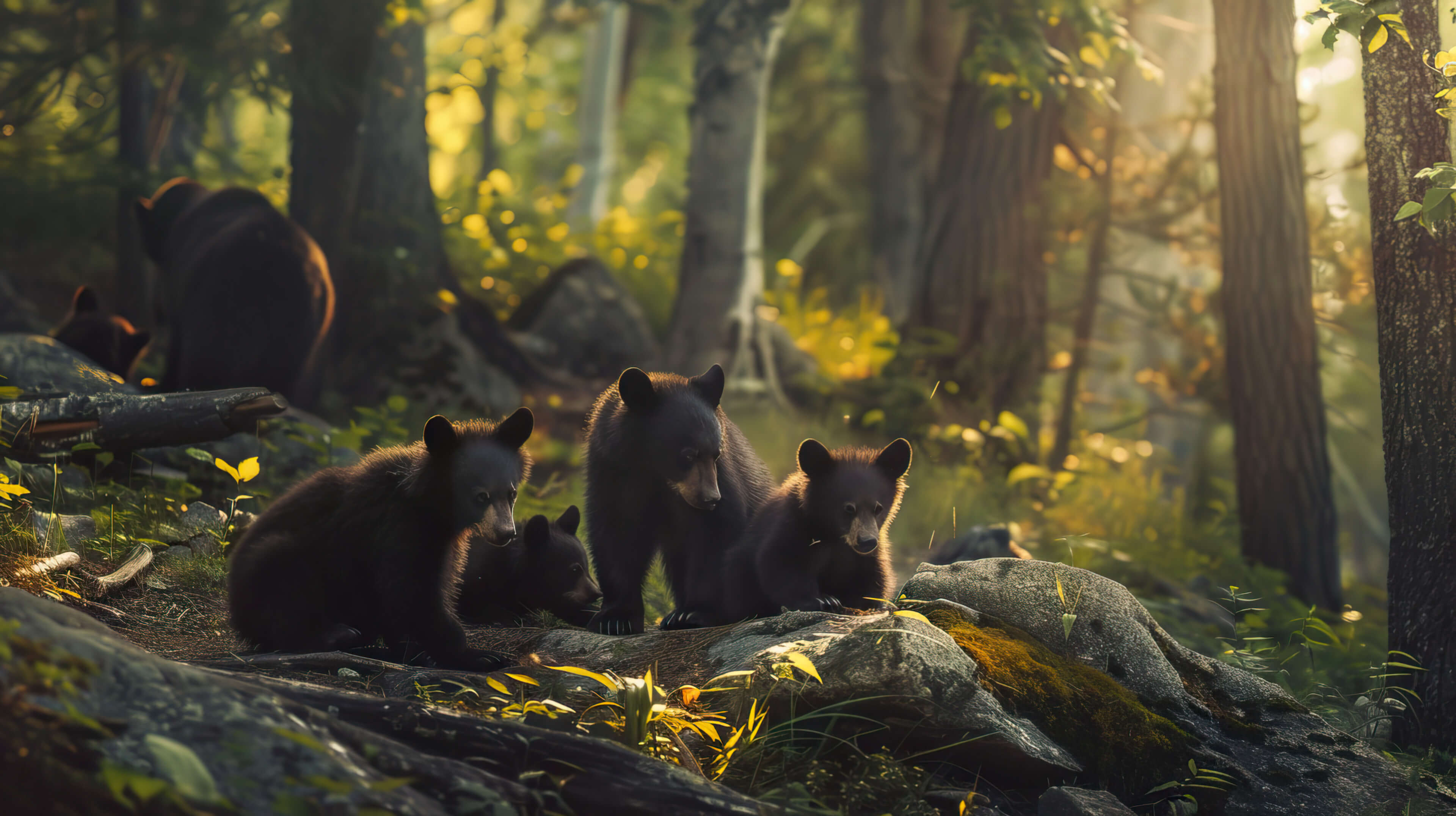 Enchanting wallpaper of black bears with cute cubs playing in a sunlit forest captured in Charming black bear wallpaper featuring adorable bear cubs frolicking in a sun dappled forest.jpg Enchanting wallpaper of black bears with cute cubs playing in a sunlit forest captured in Charming black bear wallpaper featuring adorable bear cubs frolicking in a sun dappled forest.jpg