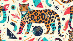 Geometric design featuring jaguar print with strong shapes and lines for a contemporary look modern twist wallpaper.jpg