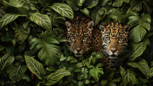 Jungle green background enhancing Jaguar camouflage pattern showcasing its versatility.jpg