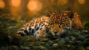 Majestic jaguar in its natural habitat, showcasing strength and stealth