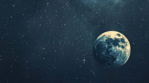 Minimalist celestial wallpaper with a focus on the elegance of planets and stars