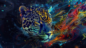 Visually captivating wallpaper featuring abstract jaguar patterns dynamic and striking